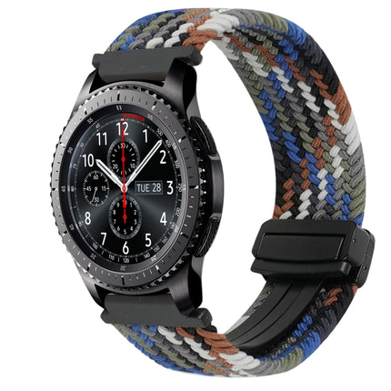 22mm Magnetic Buckle Braided Watch Band, For Samsung Galaxy Gear S3 Frontier, For Samsung Galaxy Watch 3 45mm