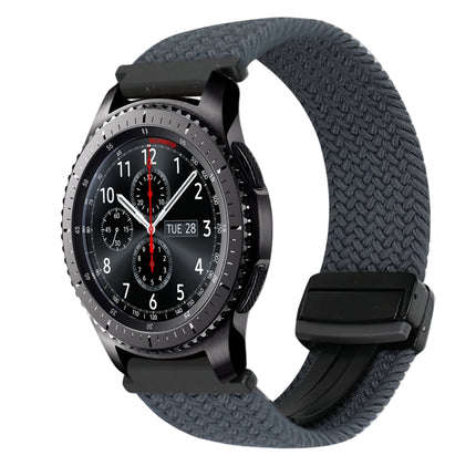 22mm Magnetic Buckle Braided Watch Band, For Samsung Galaxy Gear S3 Frontier, For Samsung Galaxy Watch 3 45mm