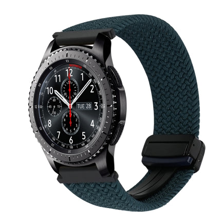 22mm Magnetic Buckle Braided Watch Band, For Samsung Galaxy Gear S3 Frontier, For Samsung Galaxy Watch 3 45mm