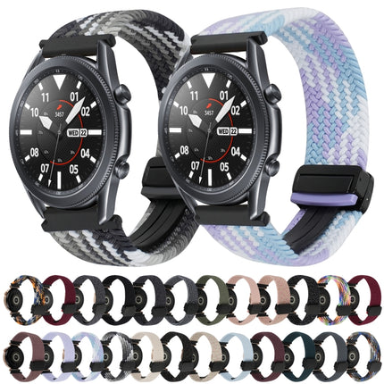 22mm Magnetic Buckle Braided Watch Band, For Samsung Galaxy Gear S3 Frontier, For Samsung Galaxy Watch 3 45mm