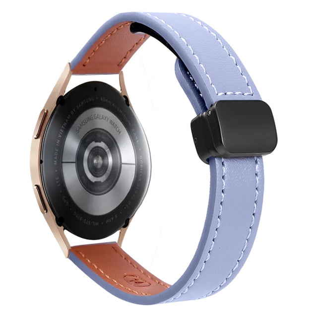 Slim Magnetic Buckle 20mm Microfiber Leather Watch Band