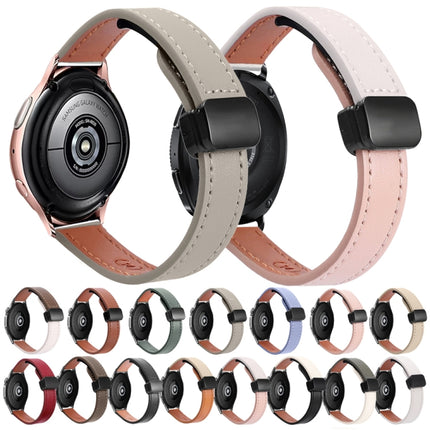 Slim Magnetic Buckle 20mm Microfiber Leather Watch Band