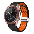 Two Color Magnetic Folding Silver Buckle Silicone Watch Band, For Samsung Galaxy Watch 3 41mm, For Samsung Galaxy Watch Active, For Samsung Galaxy Watch 42mm, For Samsung Gear S2 Classic - DealBuddy