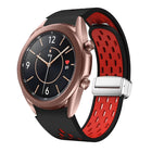 Two Color Magnetic Folding Silver Buckle Silicone Watch Band, For Samsung Galaxy Watch 3 41mm, For Samsung Galaxy Watch Active, For Samsung Galaxy Watch 42mm, For Samsung Gear S2 Classic - DealBuddy
