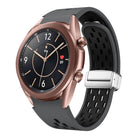 Two Color Magnetic Folding Silver Buckle Silicone Watch Band