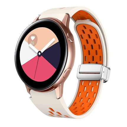 Two Color Magnetic Folding Silver Buckle Silicone Watch Band