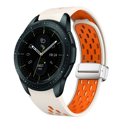 Two Color Magnetic Folding Silver Buckle Silicone Watch Band