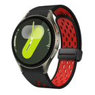 Two Color Magnetic Folding Black Buckle Silicone Watch Band