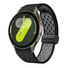 Two Color Magnetic Folding Black Buckle Silicone Watch Band, For Samsung Galaxy Watch 7 40 / 44mm, For Samsung Galaxy Watch 5 40 / 44mm, For Samsung Galaxy Watch 4 40 / 44mm, For Samsung Galaxy Watch 4 Classic 42 / 46mm - DealBuddy