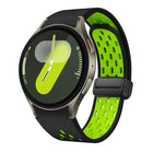 Two Color Magnetic Folding Black Buckle Silicone Watch Band, For Samsung Galaxy Watch 7 40 / 44mm, For Samsung Galaxy Watch 5 40 / 44mm, For Samsung Galaxy Watch 4 40 / 44mm, For Samsung Galaxy Watch 4 Classic 42 / 46mm - DealBuddy