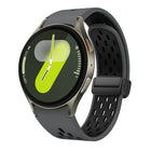 Two Color Magnetic Folding Black Buckle Silicone Watch Band, For Samsung Galaxy Watch 7 40 / 44mm, For Samsung Galaxy Watch 5 40 / 44mm, For Samsung Galaxy Watch 4 40 / 44mm, For Samsung Galaxy Watch 4 Classic 42 / 46mm - DealBuddy