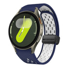 Two Color Magnetic Folding Black Buckle Silicone Watch Band, For Samsung Galaxy Watch 7 40 / 44mm, For Samsung Galaxy Watch 5 40 / 44mm, For Samsung Galaxy Watch 4 40 / 44mm, For Samsung Galaxy Watch 4 Classic 42 / 46mm - DealBuddy