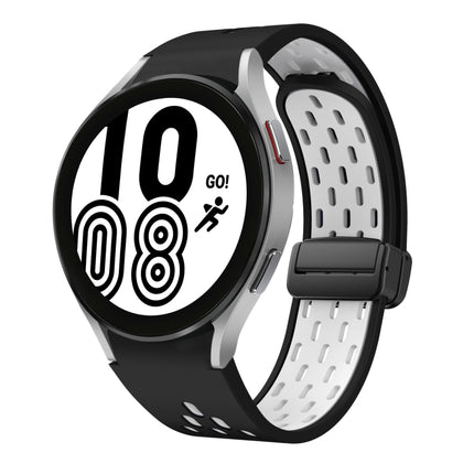 Two Color Magnetic Folding Black Buckle Silicone Watch Band