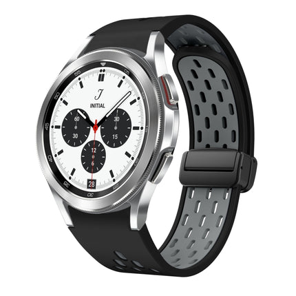 Two Color Magnetic Folding Black Buckle Silicone Watch Band