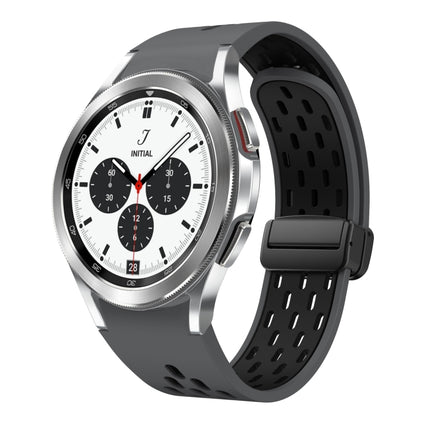 Two Color Magnetic Folding Black Buckle Silicone Watch Band