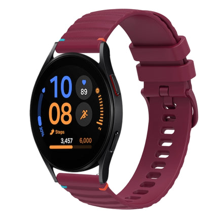 Wavy Dotted Stitched 20mm Silicone Watch Band, For Samsung Galaxy Watch FE 40mm, For Samsung Galaxy Watch 7 40 / 44mm, For Samsung Galaxy Watch 6  Cassic 43 / 47mm, For Samsung Galaxy Watch 6 40 / 44mm