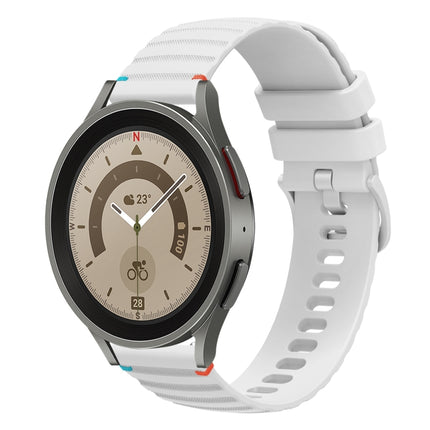 Wavy Dotted Stitched 20mm Silicone Watch Band, For Samsung Galaxy Watch 5 40 / 44mm, For Samsung Galaxy Watch 5 Pro 45mm, For Samsung Galaxy Watch 4 40 / 44mm, For Samsung Galaxy Watch 4 Classic 42 / 46mm