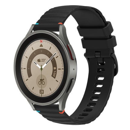 Wavy Dotted Stitched 20mm Silicone Watch Band, For Samsung Galaxy Watch 5 40 / 44mm, For Samsung Galaxy Watch 5 Pro 45mm, For Samsung Galaxy Watch 4 40 / 44mm, For Samsung Galaxy Watch 4 Classic 42 / 46mm