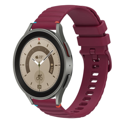 Wavy Dotted Stitched 20mm Silicone Watch Band, For Samsung Galaxy Watch 5 40 / 44mm, For Samsung Galaxy Watch 5 Pro 45mm, For Samsung Galaxy Watch 4 40 / 44mm, For Samsung Galaxy Watch 4 Classic 42 / 46mm