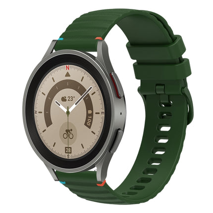Wavy Dotted Stitched 20mm Silicone Watch Band, For Samsung Galaxy Watch 5 40 / 44mm, For Samsung Galaxy Watch 5 Pro 45mm, For Samsung Galaxy Watch 4 40 / 44mm, For Samsung Galaxy Watch 4 Classic 42 / 46mm