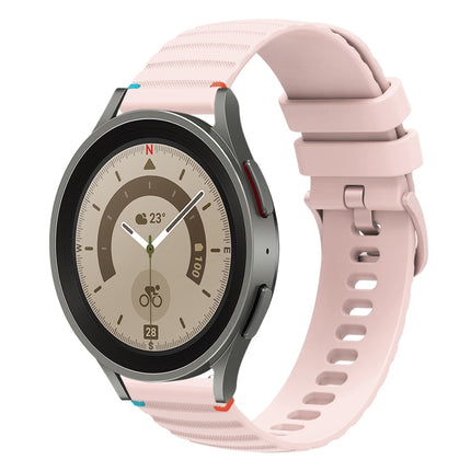 Wavy Dotted Stitched 20mm Silicone Watch Band, For Samsung Galaxy Watch 5 40 / 44mm, For Samsung Galaxy Watch 5 Pro 45mm, For Samsung Galaxy Watch 4 40 / 44mm, For Samsung Galaxy Watch 4 Classic 42 / 46mm