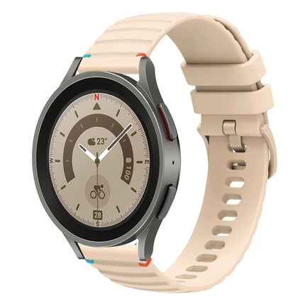 Wavy Dotted Stitched 20mm Silicone Watch Band, For Samsung Galaxy Watch 5 40 / 44mm, For Samsung Galaxy Watch 5 Pro 45mm, For Samsung Galaxy Watch 4 40 / 44mm, For Samsung Galaxy Watch 4 Classic 42 / 46mm