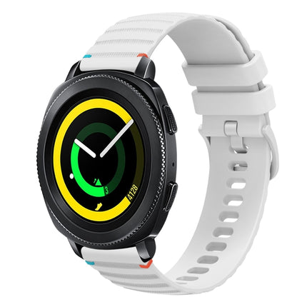 Wavy Dotted Stitched 20mm Silicone Watch Band, For Samsung Galaxy Gear Sport, For Samsung Galaxy Watch Active 2, For Samsung Galaxy Watch3 41mm, For Samsung Galaxy Watch Active