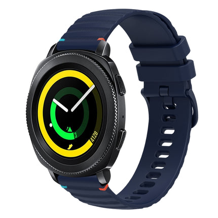 Wavy Dotted Stitched 20mm Silicone Watch Band, For Samsung Galaxy Gear Sport, For Samsung Galaxy Watch Active 2, For Samsung Galaxy Watch3 41mm, For Samsung Galaxy Watch Active