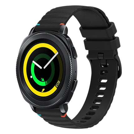 Wavy Dotted Stitched 20mm Silicone Watch Band, For Samsung Galaxy Gear Sport, For Samsung Galaxy Watch Active 2, For Samsung Galaxy Watch3 41mm, For Samsung Galaxy Watch Active
