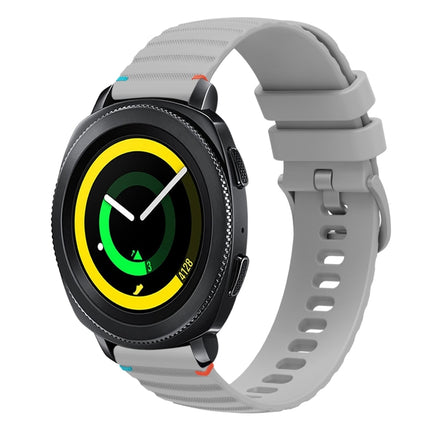 Wavy Dotted Stitched 20mm Silicone Watch Band, For Samsung Galaxy Gear Sport, For Samsung Galaxy Watch Active 2, For Samsung Galaxy Watch3 41mm, For Samsung Galaxy Watch Active