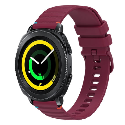 Wavy Dotted Stitched 20mm Silicone Watch Band, For Samsung Galaxy Gear Sport, For Samsung Galaxy Watch Active 2, For Samsung Galaxy Watch3 41mm, For Samsung Galaxy Watch Active