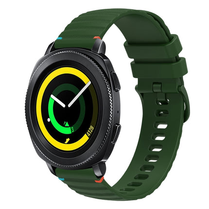 Wavy Dotted Stitched 20mm Silicone Watch Band, For Samsung Galaxy Gear Sport, For Samsung Galaxy Watch Active 2, For Samsung Galaxy Watch3 41mm, For Samsung Galaxy Watch Active