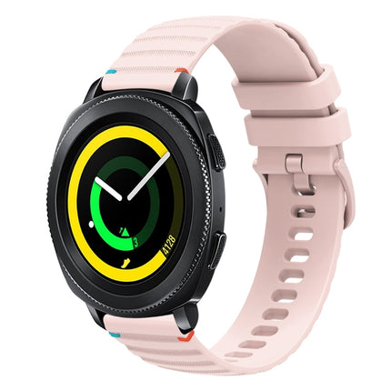Wavy Dotted Stitched 20mm Silicone Watch Band, For Samsung Galaxy Gear Sport, For Samsung Galaxy Watch Active 2, For Samsung Galaxy Watch3 41mm, For Samsung Galaxy Watch Active