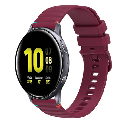 Wavy Dotted Stitched 20mm Silicone Watch Band, For Samsung Galaxy Gear Sport, For Samsung Galaxy Watch Active 2, For Samsung Galaxy Watch3 41mm, For Samsung Galaxy Watch Active
