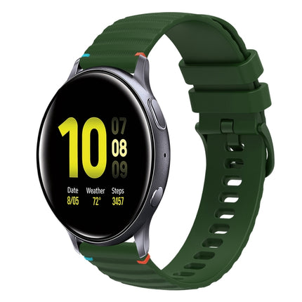 Wavy Dotted Stitched 20mm Silicone Watch Band, For Samsung Galaxy Gear Sport, For Samsung Galaxy Watch Active 2, For Samsung Galaxy Watch3 41mm, For Samsung Galaxy Watch Active