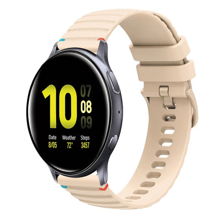 Wavy Dotted Stitched 20mm Silicone Watch Band, For Samsung Galaxy Gear Sport, For Samsung Galaxy Watch Active 2, For Samsung Galaxy Watch3 41mm, For Samsung Galaxy Watch Active