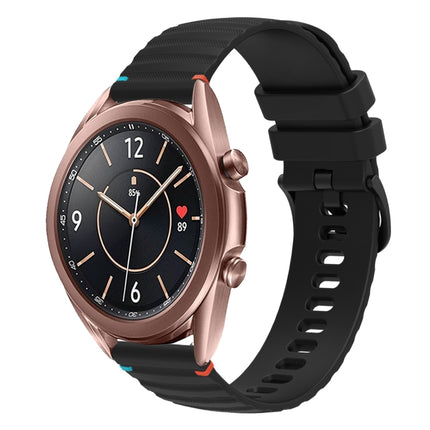Wavy Dotted Stitched 20mm Silicone Watch Band, For Samsung Galaxy Gear Sport, For Samsung Galaxy Watch Active 2, For Samsung Galaxy Watch3 41mm, For Samsung Galaxy Watch Active
