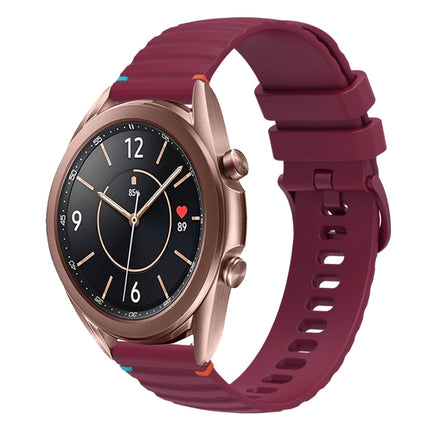 Wavy Dotted Stitched 20mm Silicone Watch Band, For Samsung Galaxy Gear Sport, For Samsung Galaxy Watch Active 2, For Samsung Galaxy Watch3 41mm, For Samsung Galaxy Watch Active