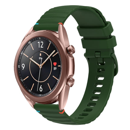 Wavy Dotted Stitched 20mm Silicone Watch Band, For Samsung Galaxy Gear Sport, For Samsung Galaxy Watch Active 2, For Samsung Galaxy Watch3 41mm, For Samsung Galaxy Watch Active