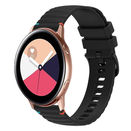 Wavy Dotted Stitched 20mm Silicone Watch Band, For Samsung Galaxy Gear Sport, For Samsung Galaxy Watch Active 2, For Samsung Galaxy Watch3 41mm, For Samsung Galaxy Watch Active
