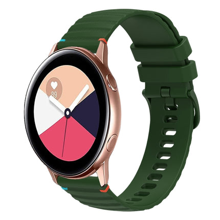 Wavy Dotted Stitched 20mm Silicone Watch Band, For Samsung Galaxy Gear Sport, For Samsung Galaxy Watch Active 2, For Samsung Galaxy Watch3 41mm, For Samsung Galaxy Watch Active
