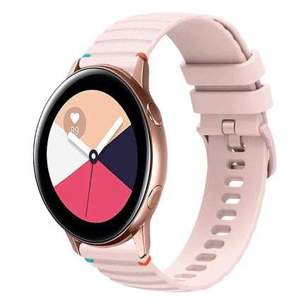 Wavy Dotted Stitched 20mm Silicone Watch Band, For Samsung Galaxy Gear Sport, For Samsung Galaxy Watch Active 2, For Samsung Galaxy Watch3 41mm, For Samsung Galaxy Watch Active