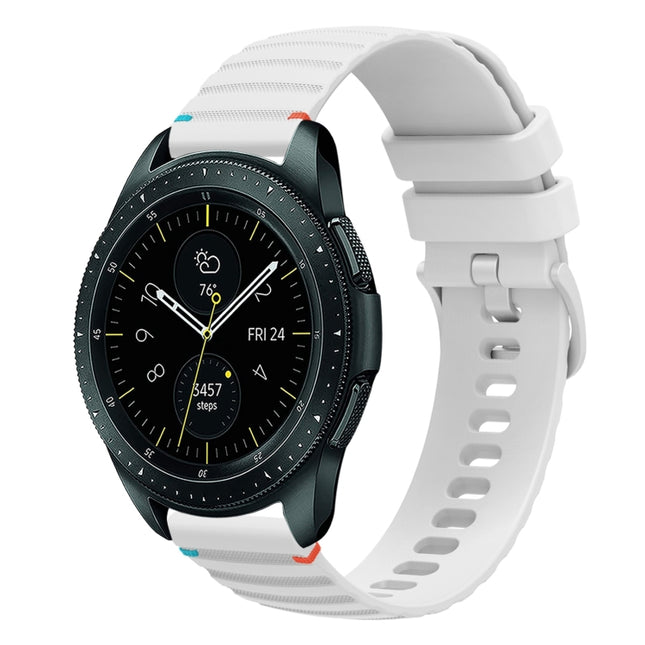 Wavy Dotted Stitched 20mm Silicone Watch Band