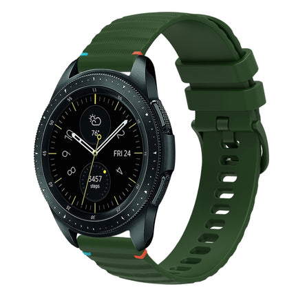 Wavy Dotted Stitched 20mm Silicone Watch Band