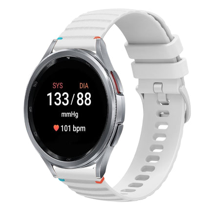 Wavy Dotted Stitched 20mm Silicone Watch Band, For Samsung Galaxy Watch FE 40mm, For Samsung Galaxy Watch 7 40 / 44mm, For Samsung Galaxy Watch 6  Cassic 43 / 47mm, For Samsung Galaxy Watch 6 40 / 44mm