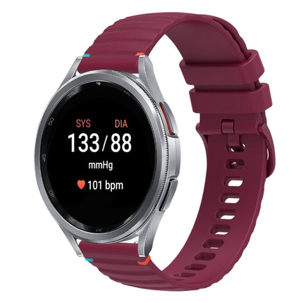 Wavy Dotted Stitched 20mm Silicone Watch Band, For Samsung Galaxy Watch FE 40mm, For Samsung Galaxy Watch 7 40 / 44mm, For Samsung Galaxy Watch 6  Cassic 43 / 47mm, For Samsung Galaxy Watch 6 40 / 44mm