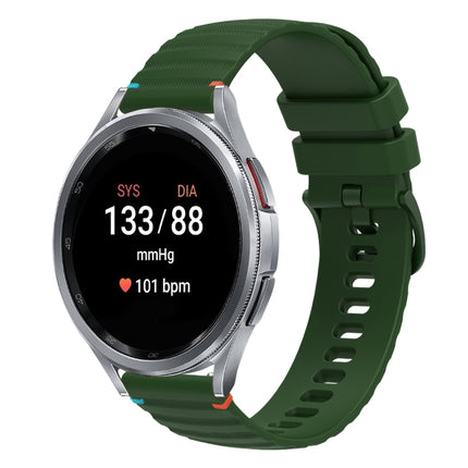 Wavy Dotted Stitched 20mm Silicone Watch Band, For Samsung Galaxy Watch FE 40mm, For Samsung Galaxy Watch 7 40 / 44mm, For Samsung Galaxy Watch 6  Cassic 43 / 47mm, For Samsung Galaxy Watch 6 40 / 44mm