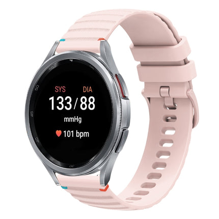 Wavy Dotted Stitched 20mm Silicone Watch Band, For Samsung Galaxy Watch FE 40mm, For Samsung Galaxy Watch 7 40 / 44mm, For Samsung Galaxy Watch 6  Cassic 43 / 47mm, For Samsung Galaxy Watch 6 40 / 44mm