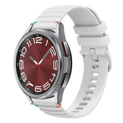 Wavy Dotted Stitched 20mm Silicone Watch Band, For Samsung Galaxy Watch FE 40mm, For Samsung Galaxy Watch 7 40 / 44mm, For Samsung Galaxy Watch 6  Cassic 43 / 47mm, For Samsung Galaxy Watch 6 40 / 44mm