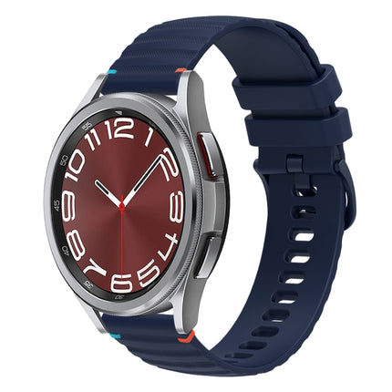 Wavy Dotted Stitched 20mm Silicone Watch Band, For Samsung Galaxy Watch FE 40mm, For Samsung Galaxy Watch 7 40 / 44mm, For Samsung Galaxy Watch 6  Cassic 43 / 47mm, For Samsung Galaxy Watch 6 40 / 44mm